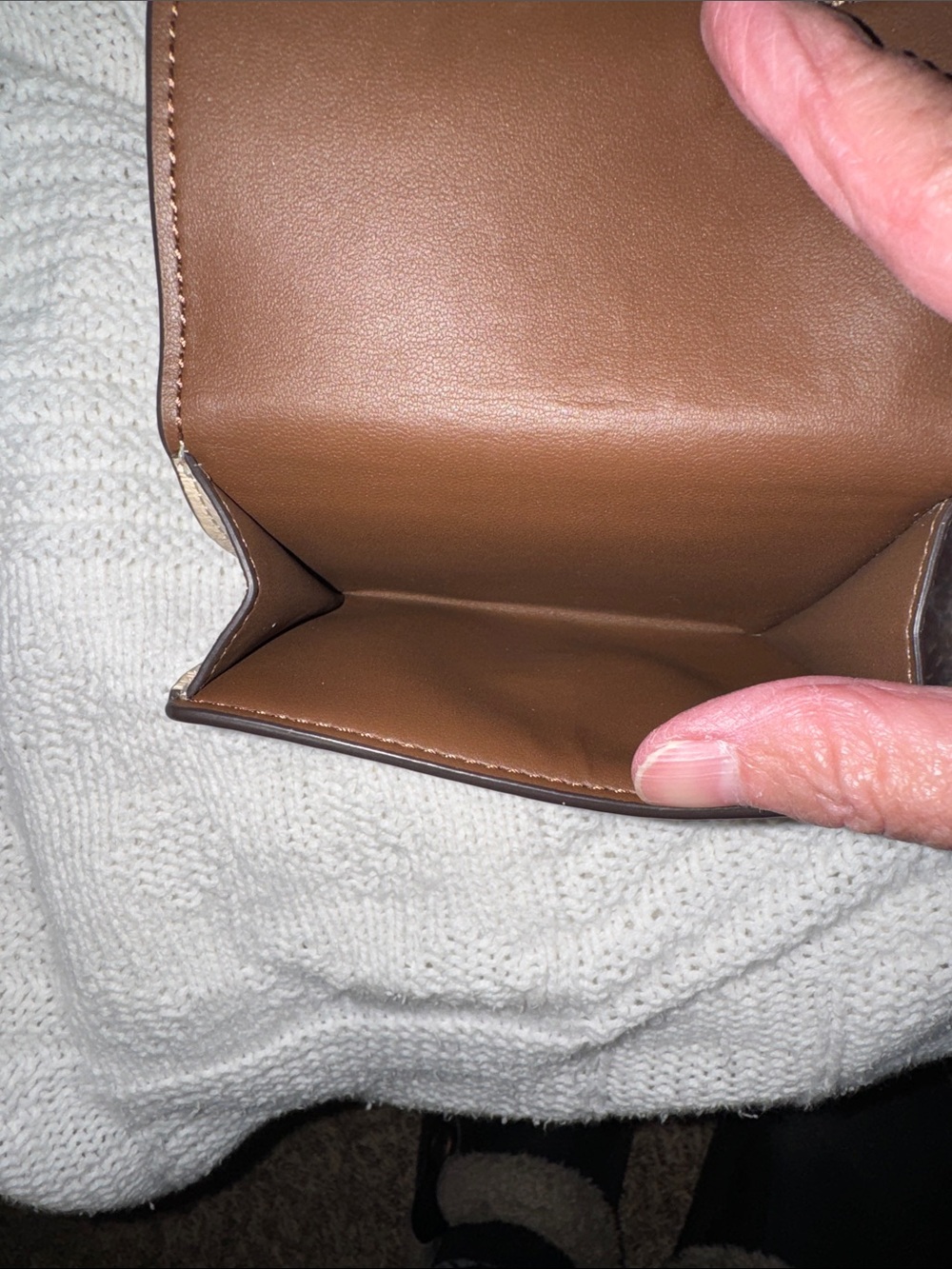 Coach Morgan Brown and Black Signature Compact Wallet with Gold Buckle - Picture 8 of 11